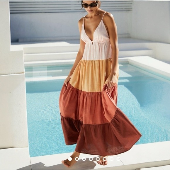 NWT‎ CHARMANT CEIL Colorblock Maxi Dress - Picture 1 of 10